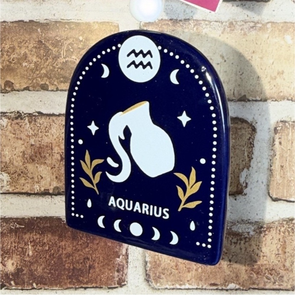 Place & Time Aquarius Zodiac Celestial Pottery Ornament Christmas